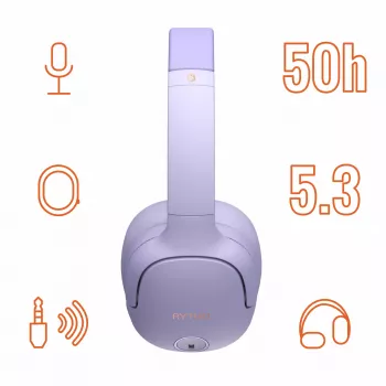 Kopfhörer MANTA HDP1001PU Rytmo Elegance Lila over-ear kabelgebunden, Modell HDP1001PU
