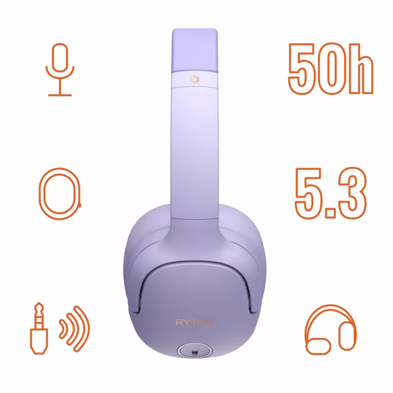 Kopfhörer MANTA HDP1001PU Rytmo Elegance Lila over-ear kabelgebunden, Modell HDP1001PU
