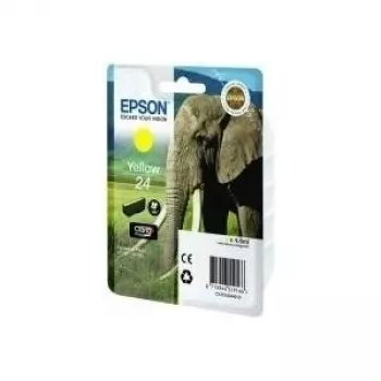 Epson Elephant Einzelpackung Gelb 24 Claria Photo HD Tinte, Gelb, Pigmenttinte, 1 Stück