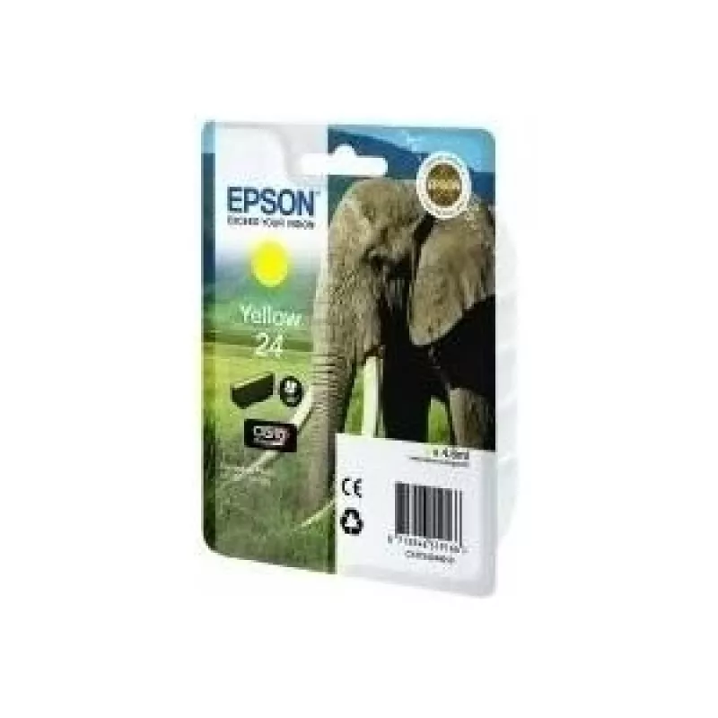 Epson Elephant Einzelpackung Gelb 24 Claria Photo HD Tinte, Gelb, Pigmenttinte, 1 Stück