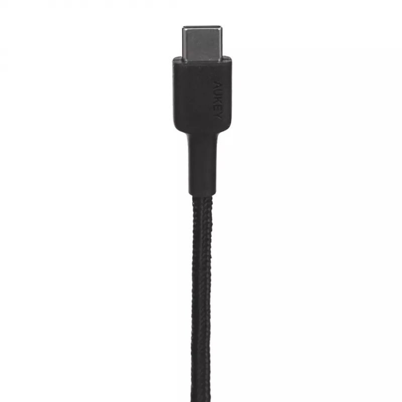 USB-A-auf-USB-C-Kabel AUKEY CB-CD30 0,9 m – Schwarz, geflochten, USB PD 3.0, 0,48 Gbit/s