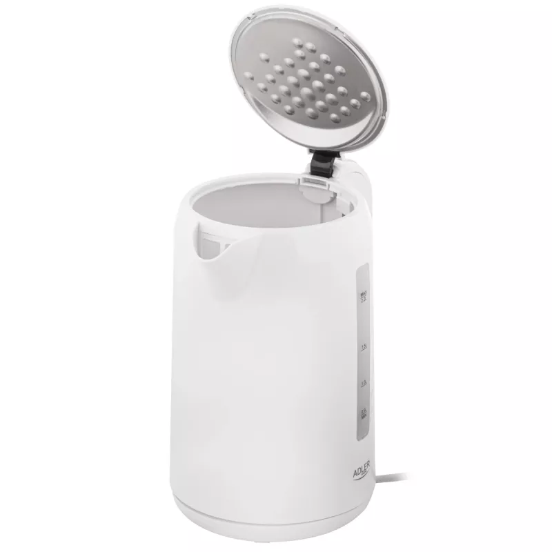 Adler Wasserkocher | AD 1386 | Elektrisch | 1850 W | 2,2 L | Kunststoff | 360°-Drehsockel | Weiß
