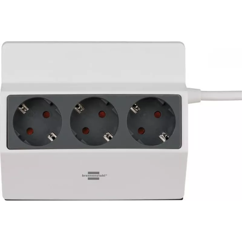 Brennenstuhl 1150070, 3 m, 3 AC-Ausgänge, Innenbereich, IP20, Anthrazit, Weiß, 16 A
