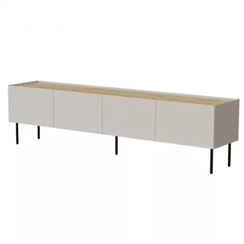 TV-Unterschrank Cama Meble FELLINI 200x40x52 cm, Cashmere-Rahmen, geölte Eichenholzplatte