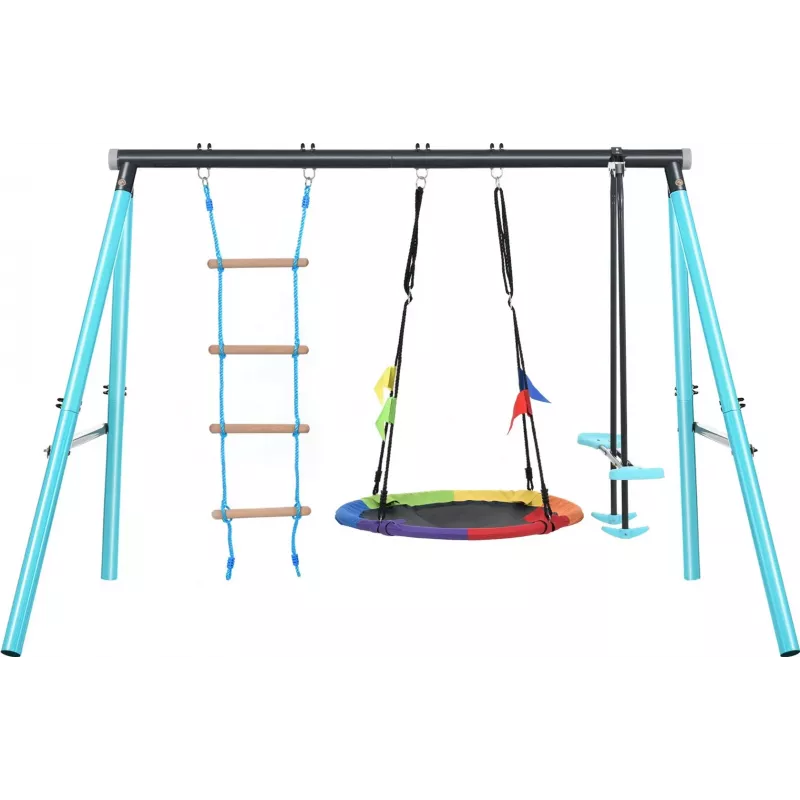 Extralink BLACK FOREST Rahmen Schaukel Storchennest Sitz mit Leiter 263x185x185CM CD-S019
