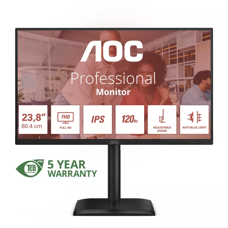 AOC 24E4U Computer-Monitor 60,5 cm (23,8 Zoll) 1920 x 1080 Pixel Full HD LED Schwarz