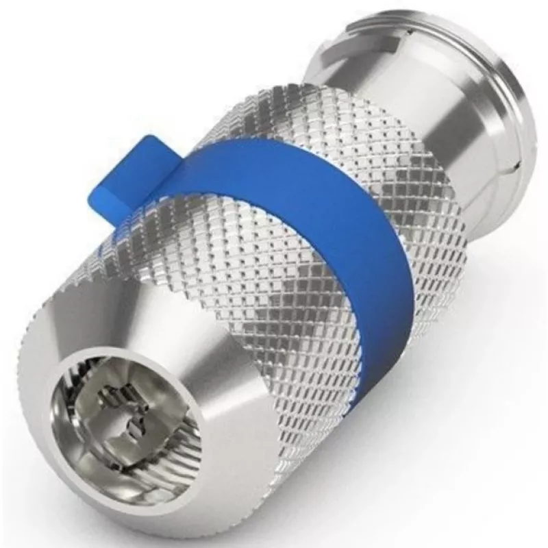 Easy-Installation-IEC/Koax-Dose (Silber/Blau, 6,5 - 8,0 mm)