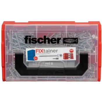 Schraubenset FISCHER FixTainer PowerFast II, 702 Stück, Vollgewinde, galvanisch verzinkt