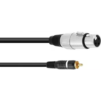 Audio-Adapterkabel Omnitronic 30224028 — 1x RCA-Stecker auf 1x 3-polige XLR-Buchse, 2,00 m, schwarz