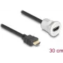 HDMI-Kabel DeLOCK 88180 0,3 m HDMI Typ A Stecker auf Buchse Schwarz Silber