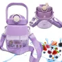 Extralink School Preschool Wasserflasche mit Strohhalm und Umhängeband für Kinder 1L