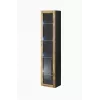 Vitrine Cama Meble VIGO 180 wandmontiert Glasvitrine 1800×400×300 mm schwarz/Wotan-Eiche