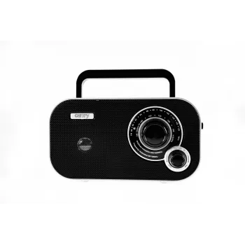 Tragbares Radio Camry CR 1140b — AM/MF, Grau, Netz- oder Batteriebetrieb, kompakt 280×65×113 mm