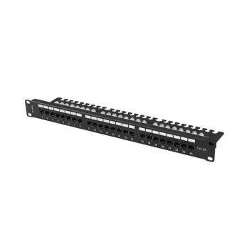 PATCH PANEL 24 PORT 1U 19 CAT.6A UTP MIT KABELORGANISATOR SCHWARZ LANBERG