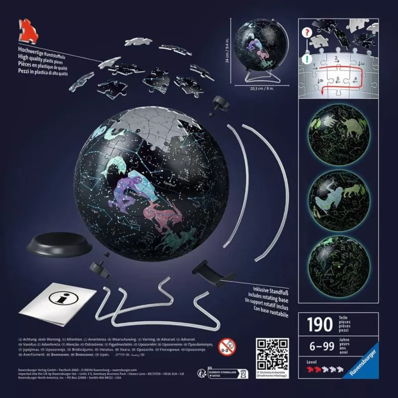 3D Puzzle Ball Star Globe leuchtet im Dunkeln