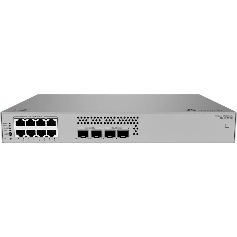 Huawei S220S-8P4JX Gigabit PoE Switch, 2x 2.5G SFP, 2x SFP+ 8x PoE, 2x 2.5G SFP, 2x SFP+