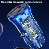 Autoladegerät usams CC164CC01 30W mit 1×USB-A und 1×USB-C für schnelles Laden