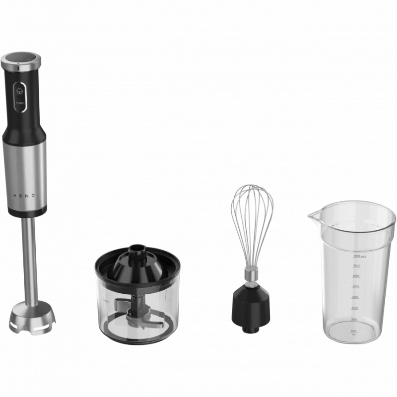 Handmixer, 1200 W, in CB, Schwarz, Tigerzahn-Schneidwerk, Schneebesen, Zerkleinerer, Becher