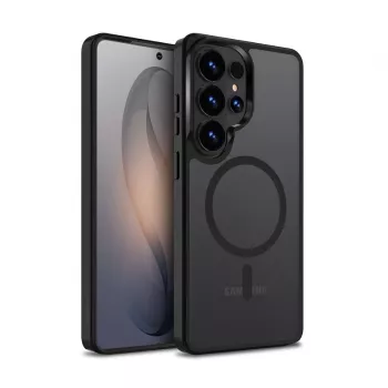 Crong Hybrid Matte Magnetic MagSafe Hülle für Samsung Galaxy S26 Ultra — TPU+PC, schwarz