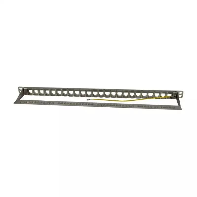 Keystone, Modulträger, 48,30cm (19) Patchpanel für 24xTP-Module, 0,5HE, Hellgrau (S216333)