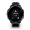 Smartwatch GARMIN Forerunner 570 — 47 mm schiefergraues Aluminiumgehäuse, transluzentes schwarzes Silikonarmband