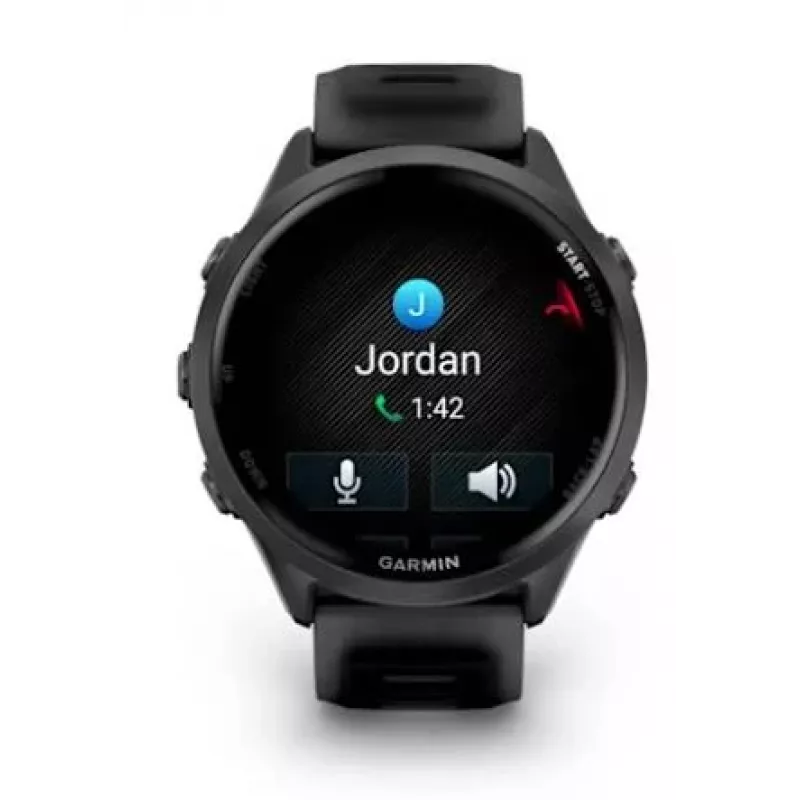 Smartwatch GARMIN Forerunner 570 — 47 mm schiefergraues Aluminiumgehäuse, transluzentes schwarzes Silikonarmband