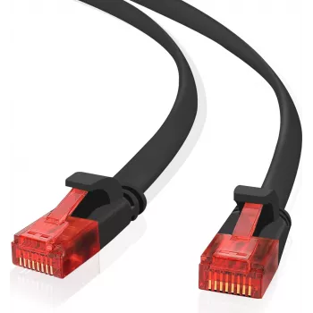 Ethernet-Patchkabel helos Ultra flach schlank Cat 6 5,0 m Schwarz