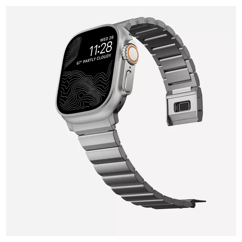 NOMAD Titanium Armband für Apple Watch 46mm/49mm Silber