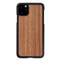 Smartphone-Hülle man and wood für iPhone 11 Pro Max — schwarze Walnuss, Holzrückseite, Schutzrahmen