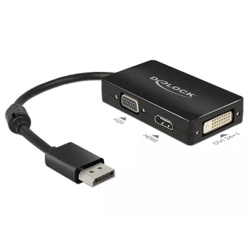 DeLOCK 0.16m DisplayPort/VGA+HDMI+DVI VGA (D-Sub)+ HDMI + DVI Schwarz