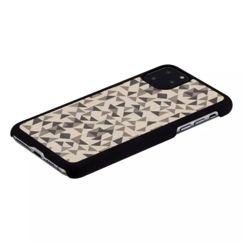 Handyhülle man and wood für iPhone 11 Pro Max – schwarz Mono-Dreieck-Design