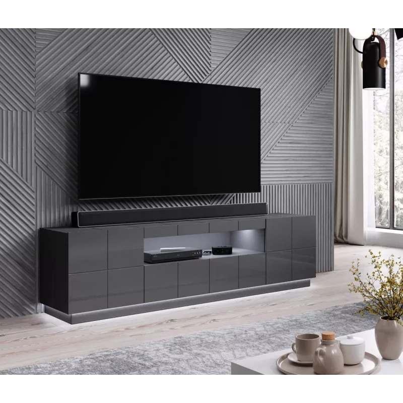 RTV-Schrank mit LED-Beleuchtung Cama Meble REJA – Aufputz, weißes Licht, AC-Betrieb