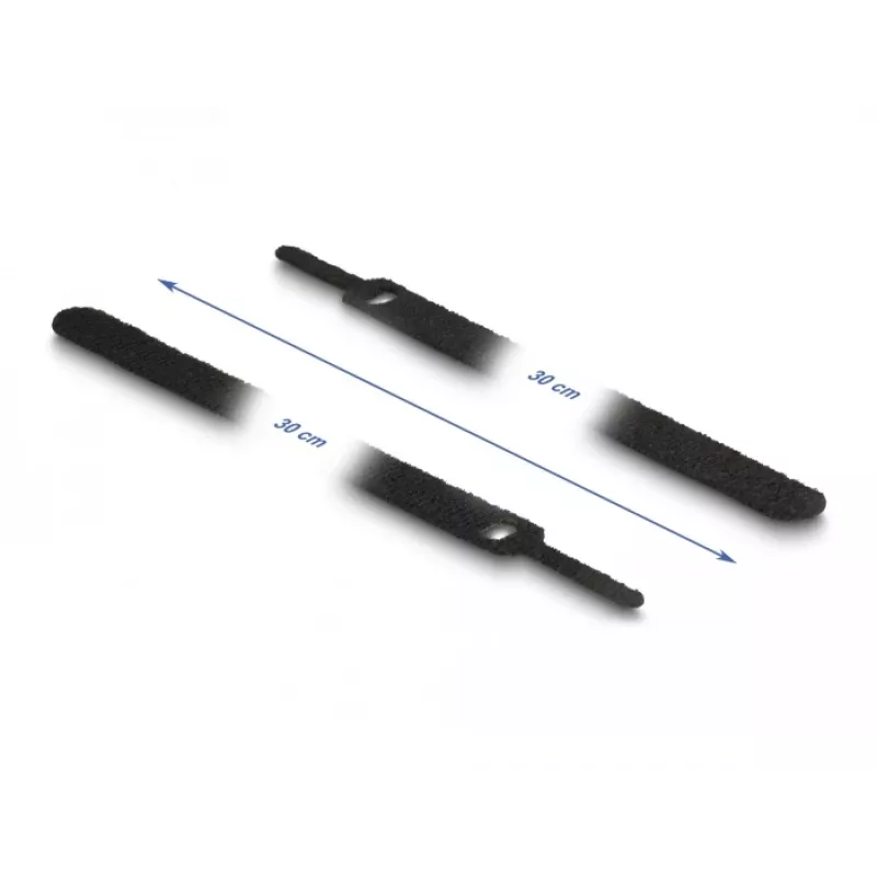 Klett-Kabelbinder DeLOCK 19075 300x12mm schwarz 10 Stück