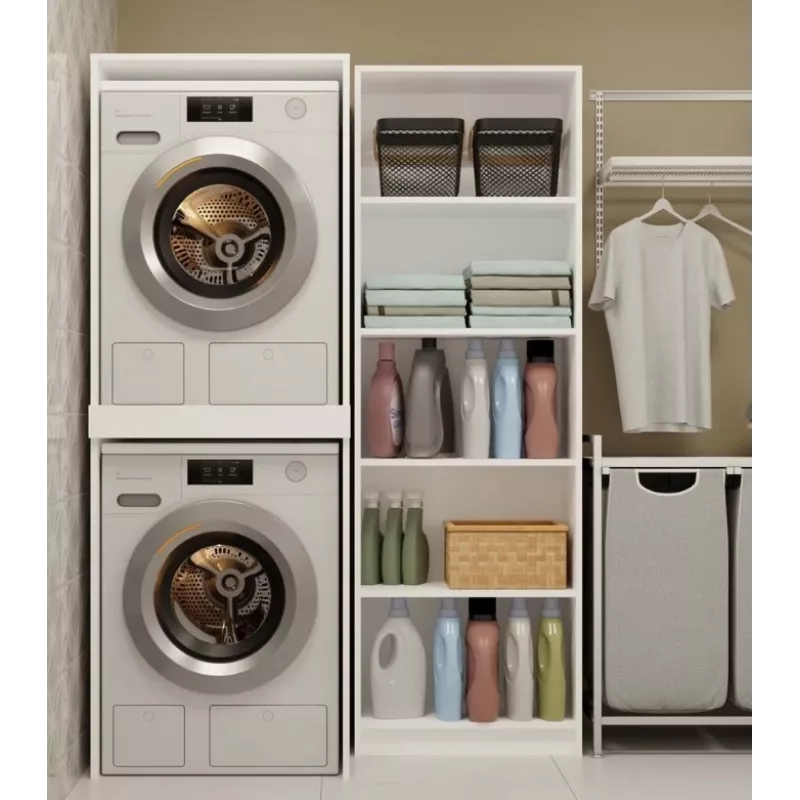 top e shop POLA TWIN Wäscheraumschrank für Waschmaschine und Trockner – Weiß