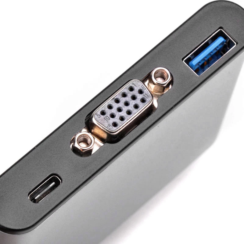 Externer Videoadapter SILVERSTONE CH7517 USB-C auf VGA (Chrontel CH7517) externer Display-Anschluss