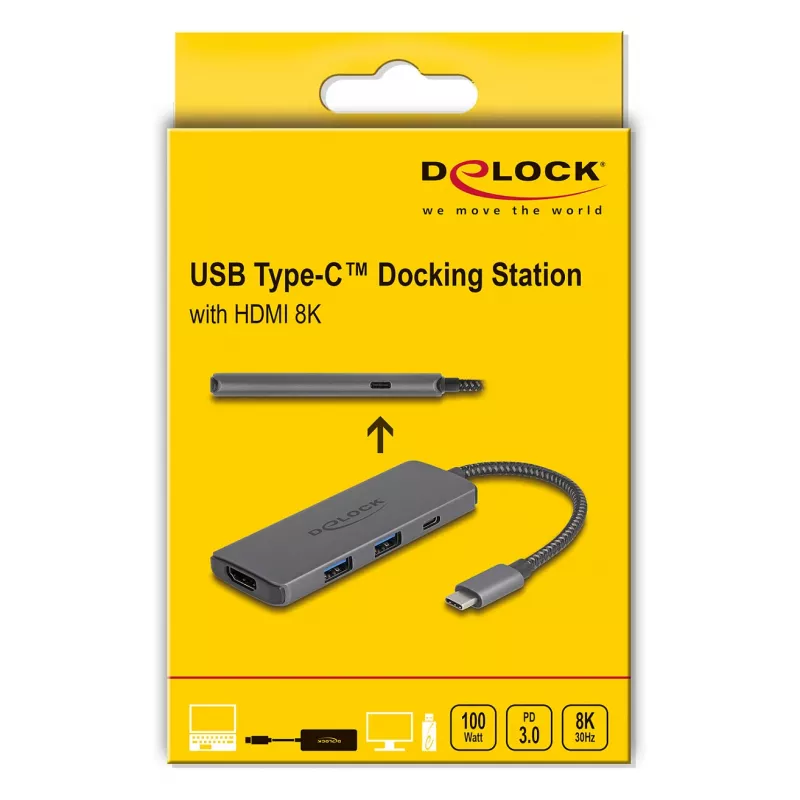 DeLOCK USB Type-C Dockingstation 8K HDMI USB PD 3.0 100 W