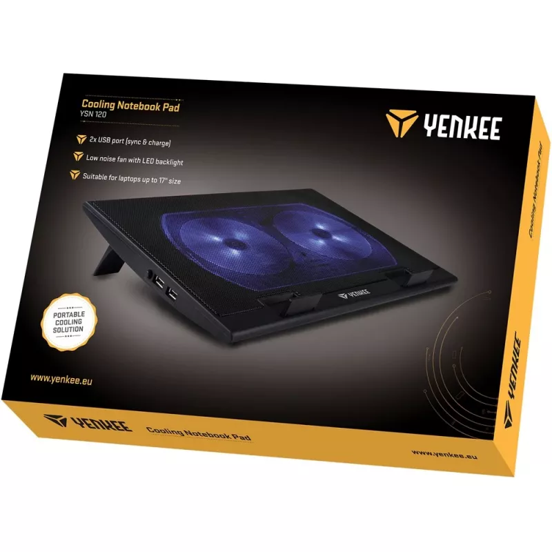 Laptop-Kühlpad YENKEE YSN 120 43,2 cm Schwarz Blau