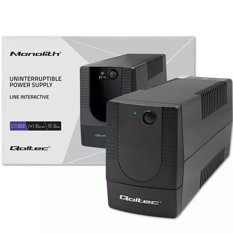 Qoltec 53774 USV (unterbrechungsfreie Stromversorgung) Line-Interactive 1 kVA 600 W 1 AC-Ausgang