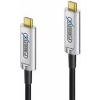 USB-Kabel FiberX FX-I600-010 10m USB 3.2 Gen 1 USB C Schwarz Silber