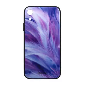 Displayschutzglas Tellur Cover Glass print für iPhone XR mit gedrucktem Federdesign
