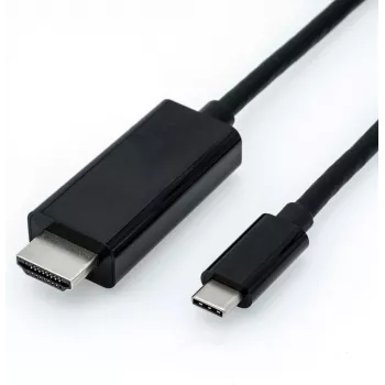 Video-Kabel-Adapter ROLINE 11.04.5841 USB Type-C auf HDMI 2m Schwarz