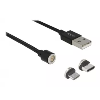 USB-Kabel DeLOCK 85723 USB 2.0 1,1 m USB A USB C/Micro-USB B Schwarz
