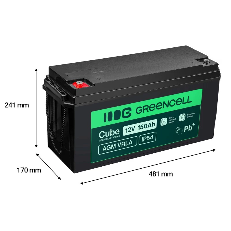 AGM-Batterie Green Cell AGM12V150AH-J 12V 150Ah Geschlossene Blei-Säure