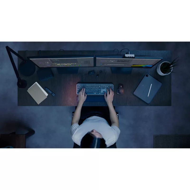 Logitech MX Keys S Combo Tastatur Maus enthalten Büro RF Wireless + Bluetooth QWERTZ Schweizer Graphit
