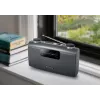 Tragbares Radio Muse M-058 R — AM/FM, Drehregler-Lautstärkeregelung, Batterie- oder Netzbetrieb (230V, 50Hz), Schwarz/Grau