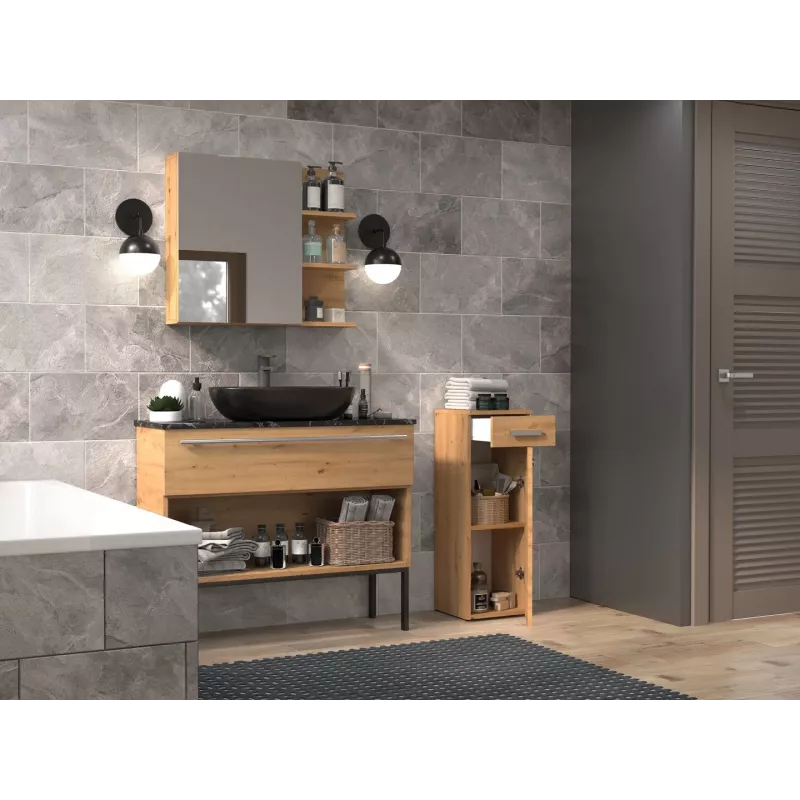 Topeshop NEL V DS ARTISAN Badezimmerschrank Eiche