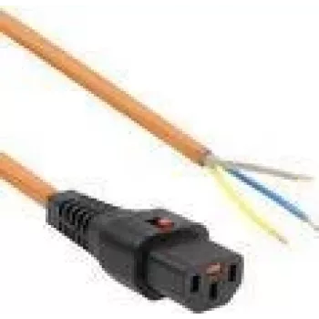 ACT Netzkabel C13 IEC Lock - offenes Ende orange 3 m, PC967