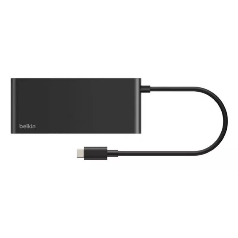 Belkin Connect, USB Type-C, HDMI, USB 2.0 Type-A, USB 3.2 Gen 1 (3.1 Gen 1) Type-C, MicroSD (TransFlash), SD, Schwarz, Rundkabel, 0,2 m