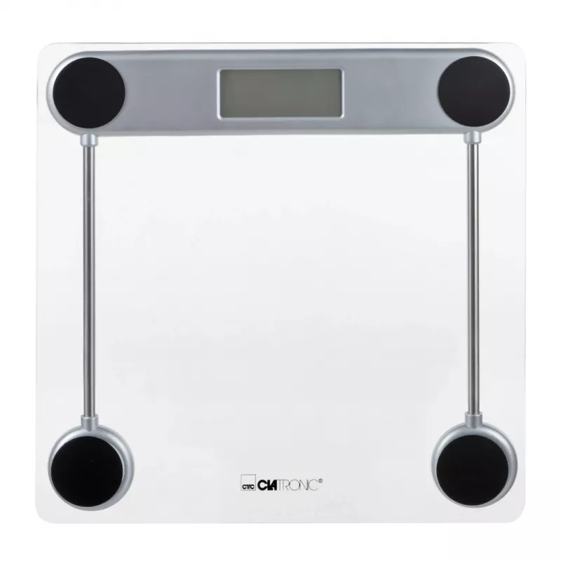Elektronische Personenwaage CLATRONIC PW 3368 — max. 150 kg, Genauigkeit 100 g, Glasplattform