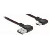 USB-Kabel DeLOCK EASY-USB 2.0 Typ-A-Stecker auf Typ-C-Stecker abgewinkelt 0,2 m schwarz